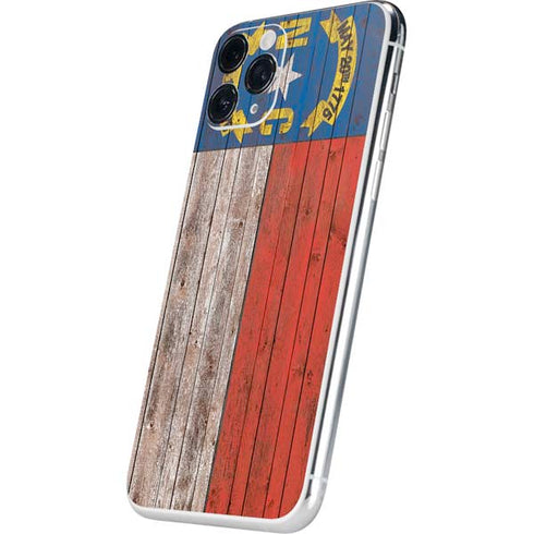 North Carolina Flag Dark Wood iPhone 11 Pro Skin